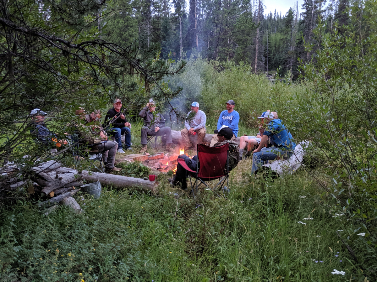 Guests at campfire
